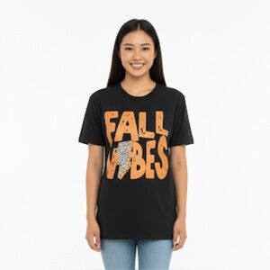 Unisex Gildan Long Sleeve tGraphic T-Shirt Black/Orange Size XL